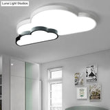 White Flush Mount Sky View Ceiling Lamp For Child Bedroom
