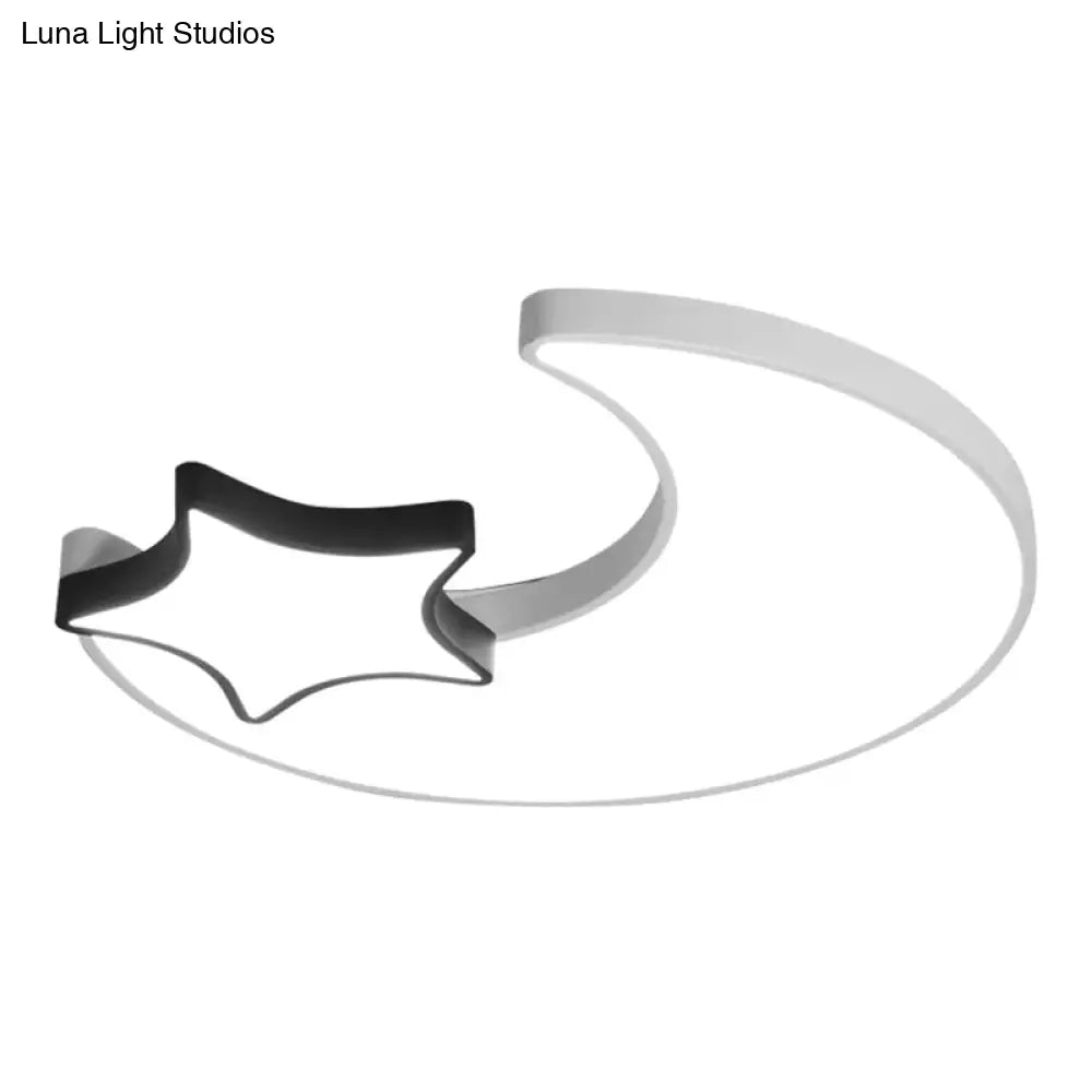 White Flush Mount Sky View Ceiling Lamp For Child Bedroom