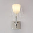 White Glass Flared Wall Sconce Light Fixture For Contemporary Living Rooms
