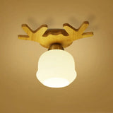 White Glass Led Flush Mount Lighting With Nordic Design – Shaded Entryway Ceiling Light Fixture / E