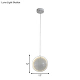 White Glass Lens Pendulum Light - Simplicity 8’/10’/12’ Wide 1 Bulb Hanging Pendant For Bedroom