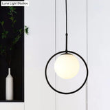 White Glass Modern Sphere Pendant Light - Perfect For Bedroom Ceiling