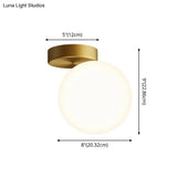 White Glass Round Ceiling Flush Mount Light - Simplistic Style Fixture