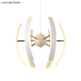 White Globe Pendant Chandelier - Postmodern Acrylic 1 Light Integrated Led