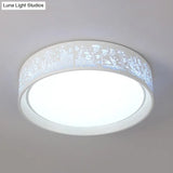 White Hammered Metal Flush Mount Ceiling Light Fixture For Children’s Bedroom
