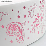 White Hammered Metal Flush Mount Ceiling Light Fixture For Children’s Bedroom