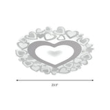 White Heart Shaped Led Flush Mount Ceiling Light For Bedroom 18/23.5 Dia