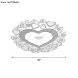 White Heart Shaped Led Flush Mount Ceiling Light For Bedroom 18’/23.5’ Dia