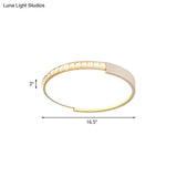 White Inlaid Crystal Led Flush Mount Ceiling Light For Minimalist Bedroom