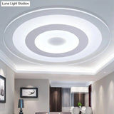 White Led Acrylic Ceiling Mounted Light - Flush Disk Shape Simple Style For Bedroom / 8 Warm