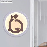 White Led Acrylic Wall Sconce With Bird Silhouette - Nordic Style