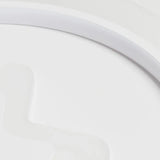 White Led Circle Flushmount Ceiling Light With Star Acrylic Design For Kids Room