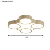 White Led Flush Mount Ceiling Lamp For Kindergarten With Simple Acrylic Design