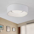 White Led Flush Mount Ceiling Light With Metallic Shade Available In 19’/23’ W / 19’