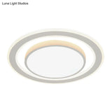 White Led Flush Mount Lamp For Bedroom Acrylic Round/Square Flushmount Fixture