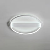 White Led Flush Mount Light: Modern Geometric Fixture For Bedroom Ceiling / 21.5’ Round