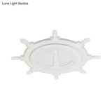 White Led Flush Mount Light With Acrylic Rudder Design For Kindergarten