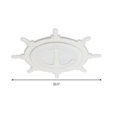 White Led Flush Mount Light With Acrylic Rudder Design For Kindergarten