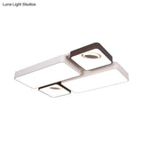White Led Flush Mount Light With Acrylic Shade - Modern And Stylish Ceiling Lamp For Living Room