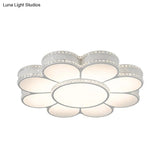 White Led Petal Ceiling Flush Mount Lamp - 19.5’/23.5’/31.5’ Modern Acrylic Warm 3 Color Light
