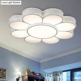 White Led Petal Ceiling Flush Mount Lamp - 19.5’/23.5’/31.5’ Modern Acrylic Warm 3 Color Light