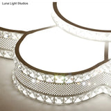 White Led Petal Ceiling Flush Mount Lamp - 19.5’/23.5’/31.5’ Modern Acrylic Warm 3 Color Light