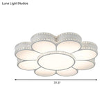 White Led Petal Ceiling Flush Mount Lamp - 19.5’/23.5’/31.5’ Modern Acrylic Warm 3 Color Light