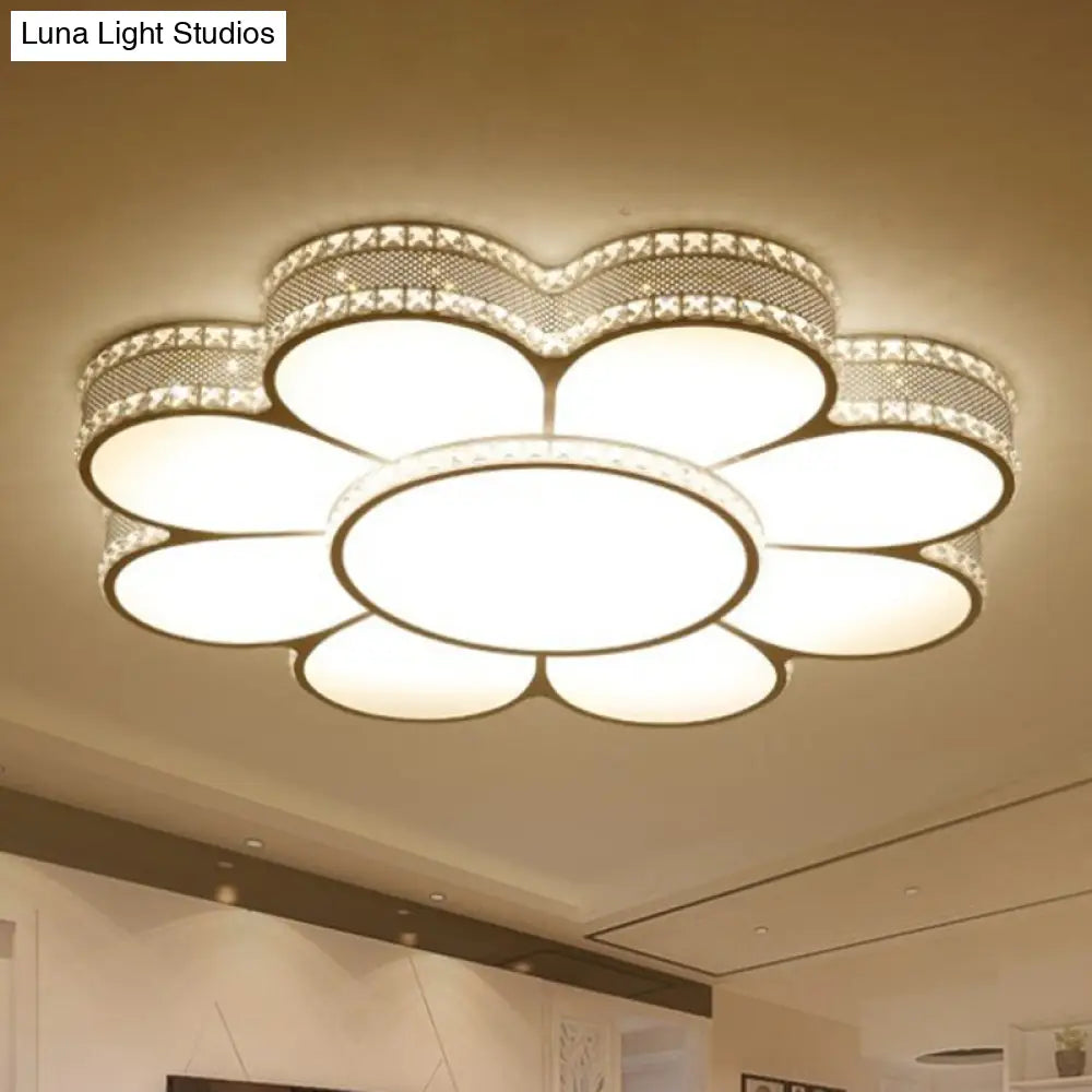 White Led Petal Ceiling Flush Mount Lamp - 19.5/23.5/31.5 Modern Acrylic Warm 3 Color Light / 19.5