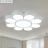 White Led Petal Ceiling Flush Mount Lamp - 19.5/23.5/31.5 Modern Acrylic Warm 3 Color Light / 19.5