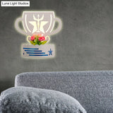 White Led Sconce With Shelf - Stylish Wall Light For Adult Bedroom