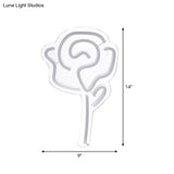 White Led Wall Night Lamp: Creative Rose Light For Girls Bedroom