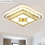 White Led Wide Ceiling Mount Flush Light Fixture - 14/19.5/23.5 Width / 14