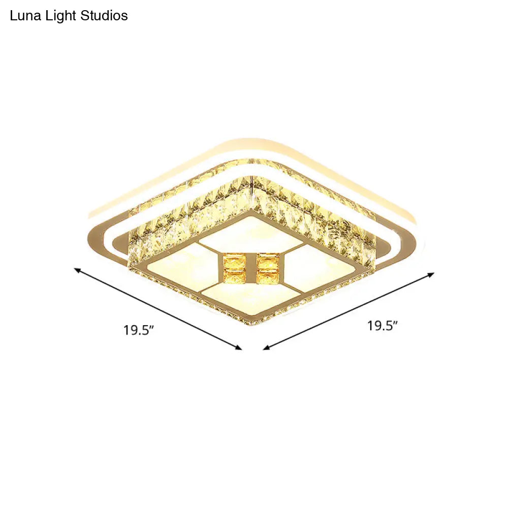 White Led Wide Ceiling Mount Flush Light Fixture - 14’/19.5’/23.5’ Width