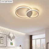 White Light Circular Flush Mount Led Ceiling Fixture (14’/19’/21.5’) For Hallways And Corridors