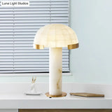 White Marble Domed 1-Head Modern Task Reading Light For Bedside