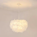 White Minimalistic Hemisphere Pendant Light For Living Room / 14’