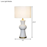 White Modernist Cylindrical Task Lighting Reading Lamp For Study