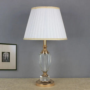 White Modernist Tapered Drum Task Light: Sleek 1-Head Nightstand Lamp For Bedside Use