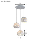 White Multi-Pendant Ceiling Lamp With Metallic Shades