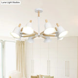 White Nordic Ceiling Pendant Wood Chandelier For Stylish Living Room Décor