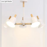 White Nordic Ceiling Pendant Wood Chandelier For Stylish Living Room Décor