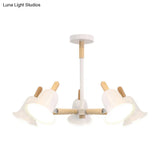 White Nordic Ceiling Pendant Wood Chandelier For Stylish Living Room Décor