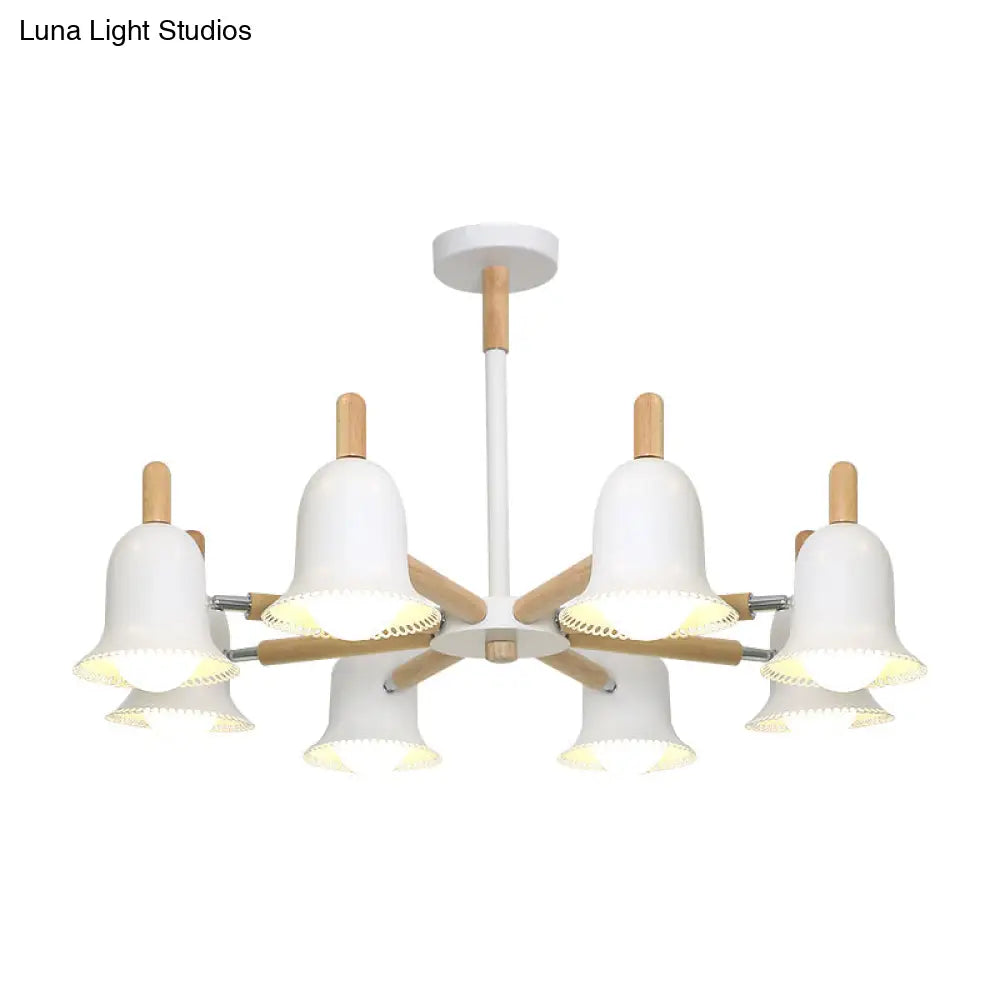 White Nordic Ceiling Pendant Wood Chandelier For Stylish Living Room Décor