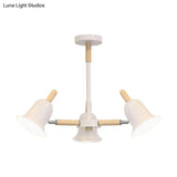 White Nordic Ceiling Pendant Wood Chandelier For Stylish Living Room Décor