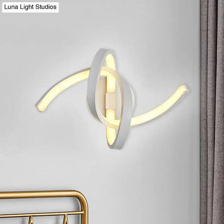 White Nordic Led Wall Sconce With Musical Note Design And Acrylic Shade For Living Room