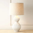 White Nordic Shaded Table Light With Ceramic Base - 1 Bulb Task Lighting