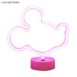 White Plastic Animal Night Light For Kids Bedroom - Battery Led Nightstand Lighting Solution