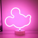 White Plastic Animal Night Light For Kids Bedroom - Battery Led Nightstand Lighting Solution / B