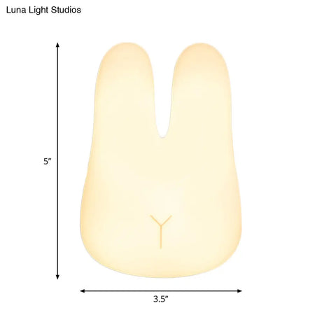 White Rabbit Led Night Lamp - Cute Cartoon Plug-In Wall Light For Nursery
