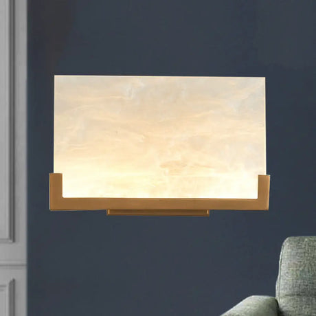White Rectangle Acrylic Sconce Light - Classic Bedside Wall Mounted Lighting